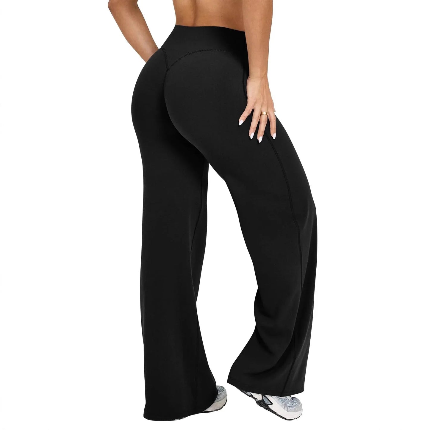 ZenithFlow | Stylish High Waisted Women's Yoga Pants with Wide Leg Design 2