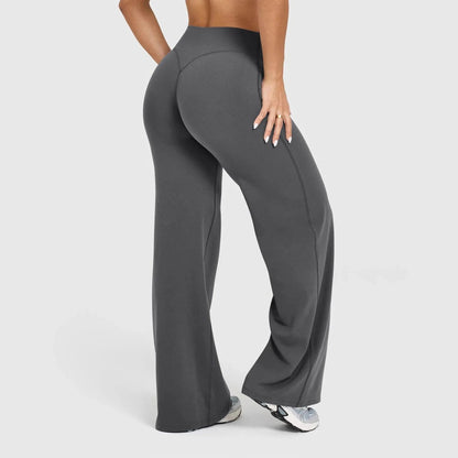 ZenithFlow | Stylish High Waisted Women's Yoga Pants with Wide Leg Design 3