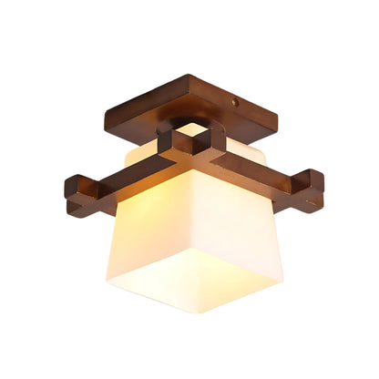 ZenithLight | Elegant Minimalist Wooden Flush Mount Ceiling Light Fixture 1