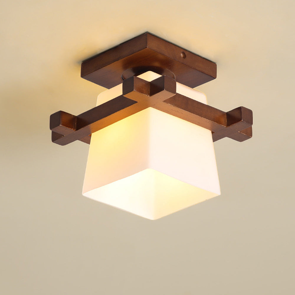 ZenithLight | Elegant Minimalist Wooden Flush Mount Ceiling Light Fixture 2