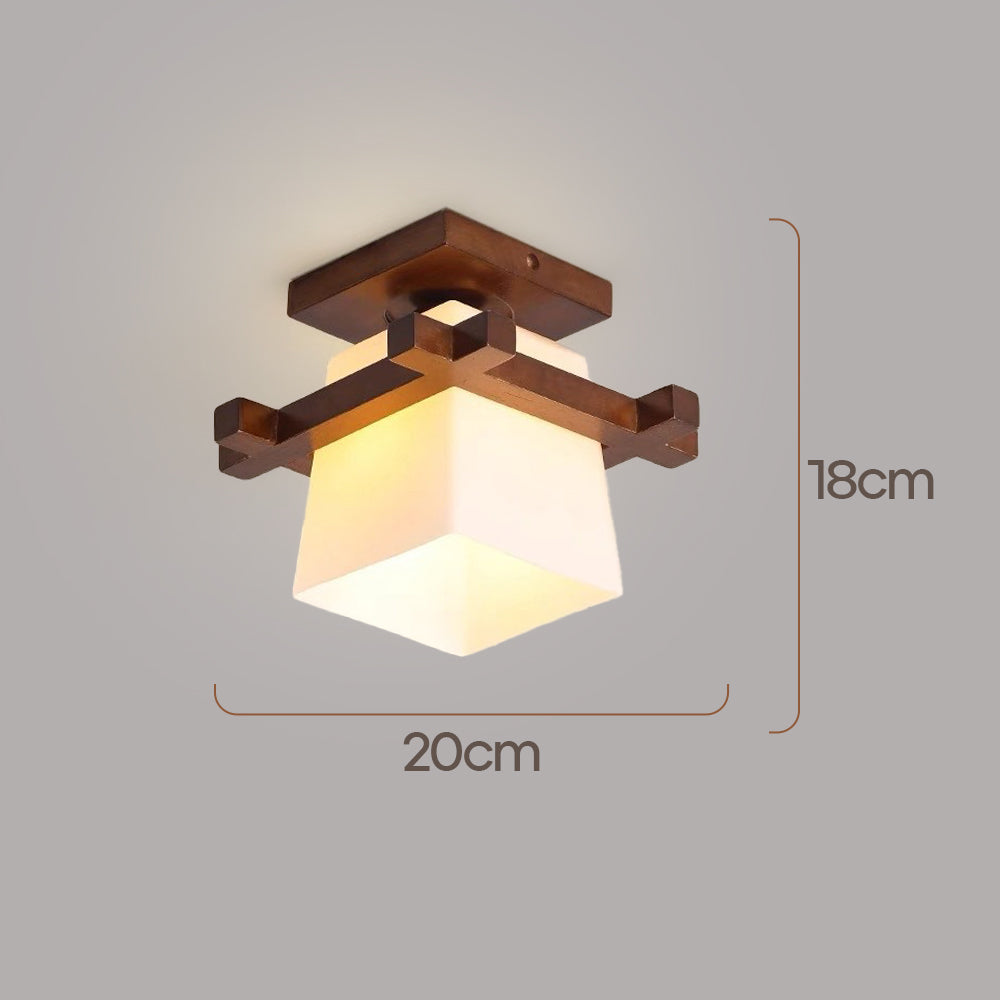 ZenithLight | Elegant Minimalist Wooden Flush Mount Ceiling Light Fixture 6