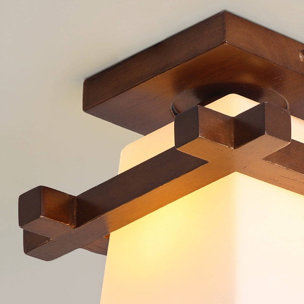 ZenithLight | Elegant Minimalist Wooden Flush Mount Ceiling Light Fixture 7