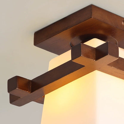 ZenithLight | Elegant Minimalist Wooden Flush Mount Ceiling Light Fixture 7