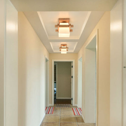 ZenithLight | Elegant Minimalist Wooden Flush Mount Ceiling Light Fixture 9