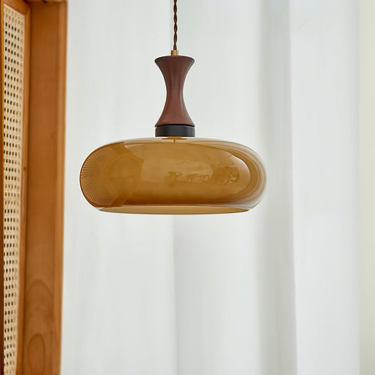 Vintage Glass Wooden Pendant Kitchen Light - Lusomart