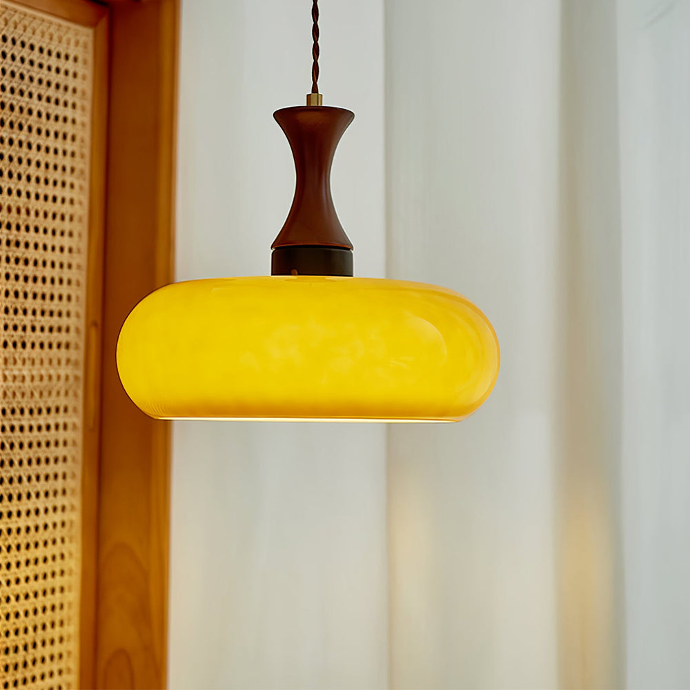 Zeylon | Elegant Retro Glass and Wood Kitchen Pendant Lighting 2