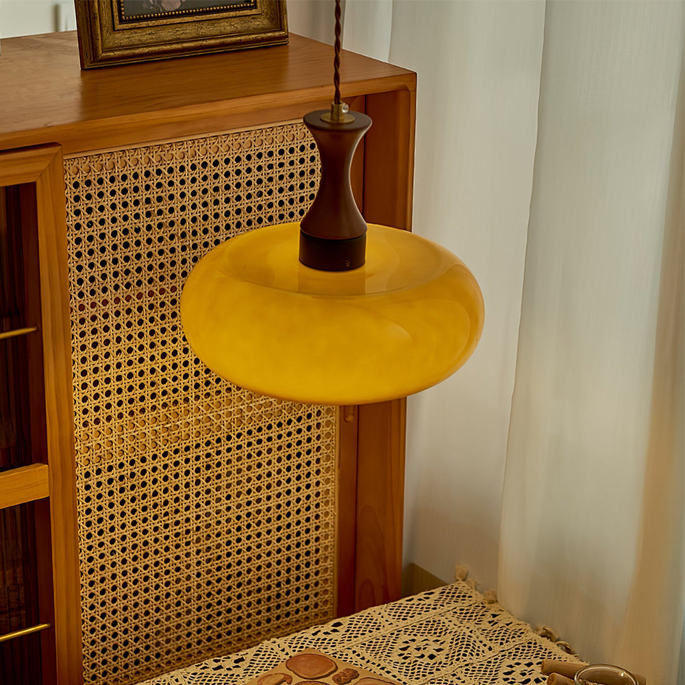 Zeylon | Elegant Retro Glass and Wood Kitchen Pendant Lighting 5