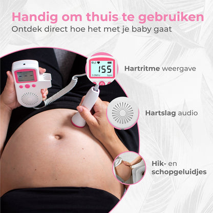 Zwangere Vrouwen Doppler Baby Hartslagmonitor Ultrasone Technologie LCD Scherm 5