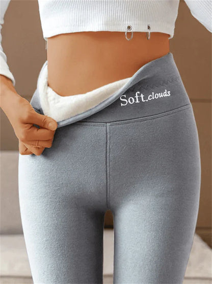 Soft Cashmere Lined Thermal Leggings for Women