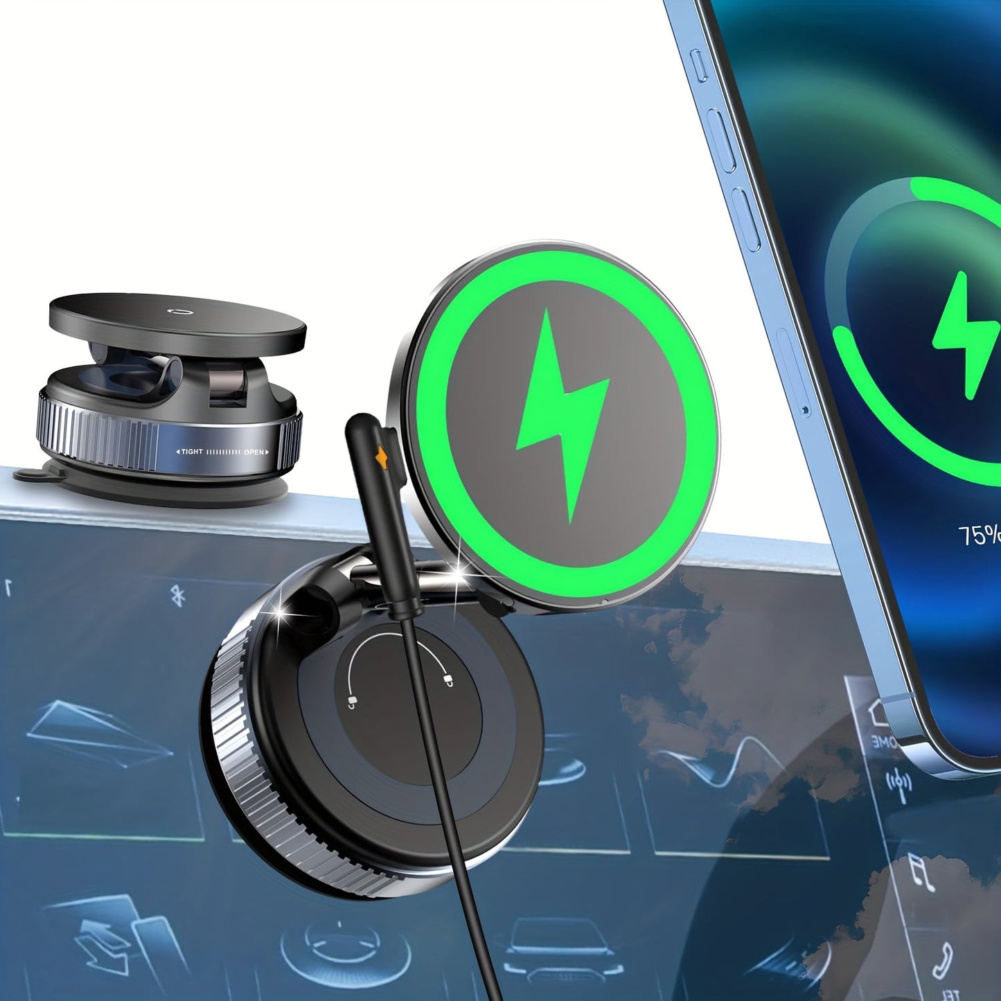 Strong Magnetic Phone Car Mount Aluminum Dashboard Clip