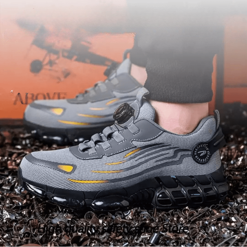 Durable Safety Steel-Toe Work Boots with Adjustable Strap