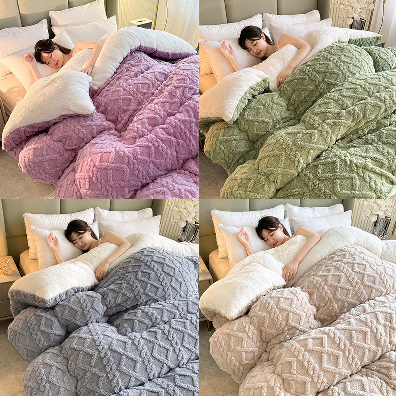 Luxurious Cashmere Bed Cover Cozy Winter Blanket Set
