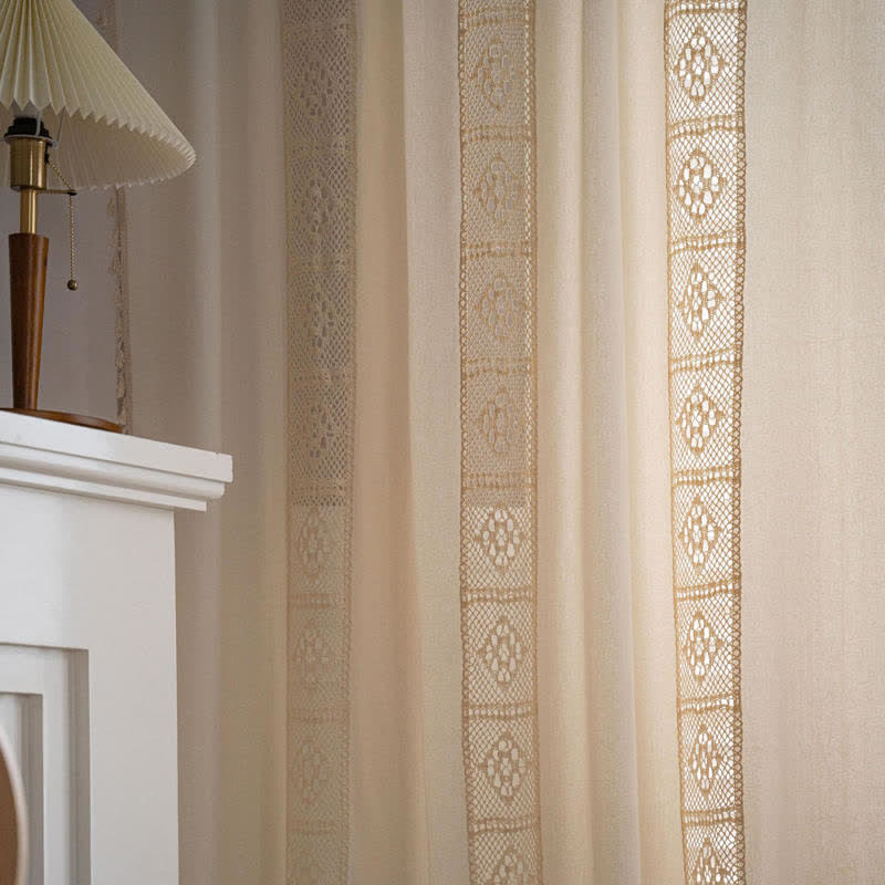 Neutral Semi Sheer Window Curtain Set