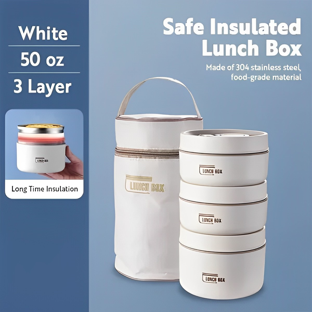 Thermal Insulated Food Container Keeps Lunch Fresh