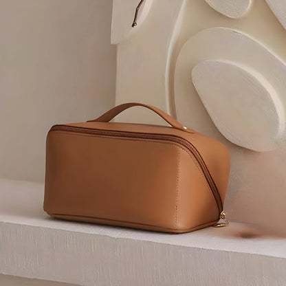 Spacious Travel Makeup Case PU Cosmetic Organizer
