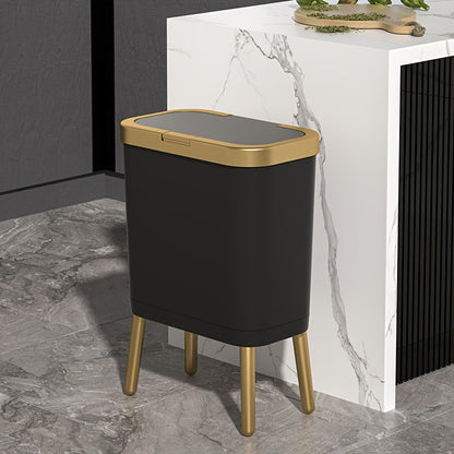 Large 15L Slim Kitchen Trash Can with Non Slip Base