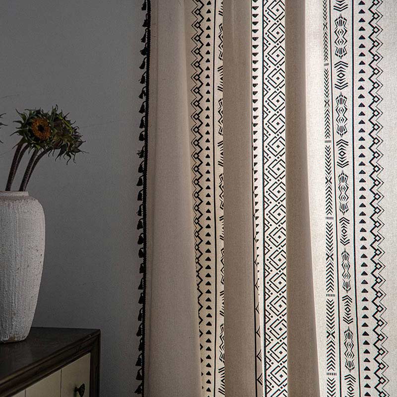 Stylish Patterned Blackout Curtains in Soft Cotton Fabric