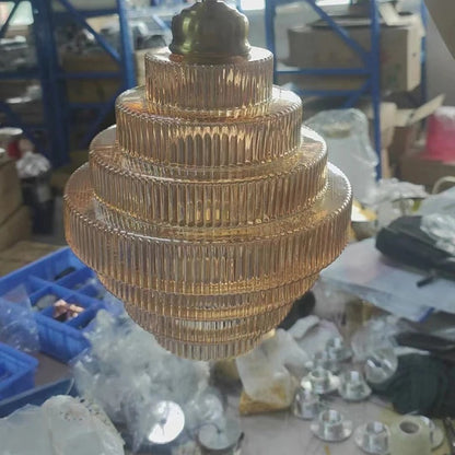 Luxurious Gold Tiered Pendant Light