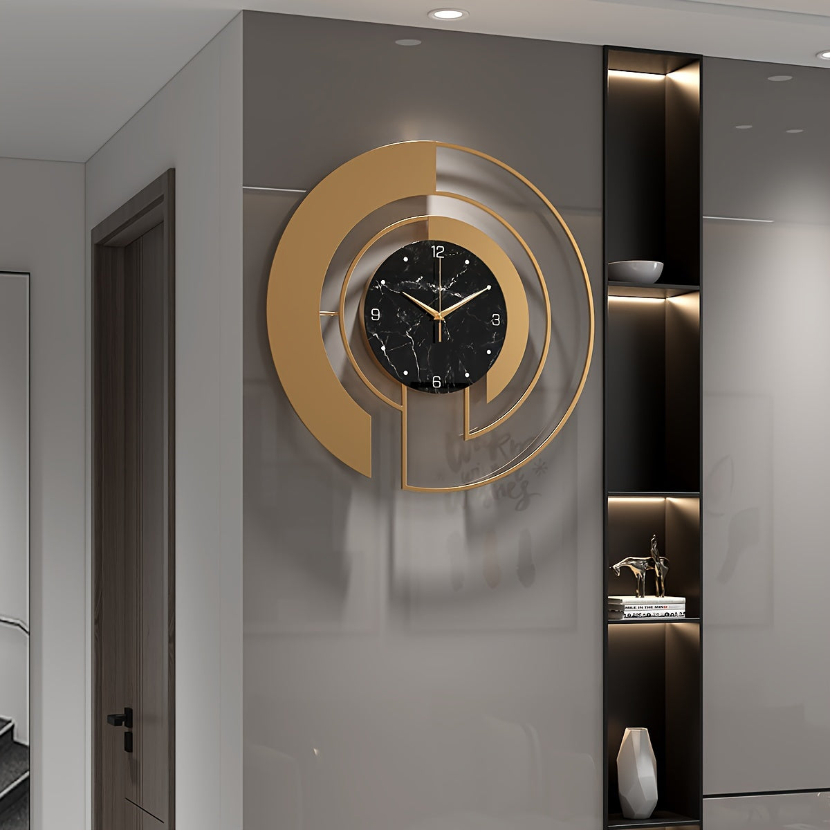 Metallic Patterned Wall Clock