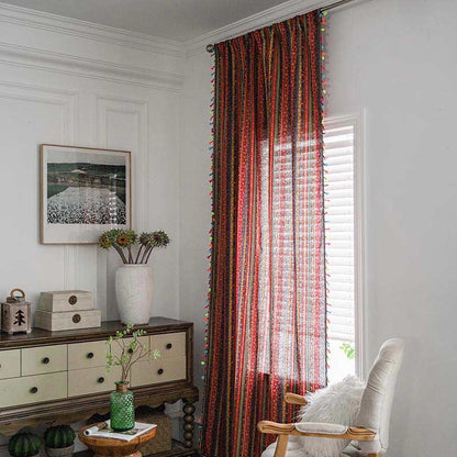 Vibrant Beaded Sheer Window Curtains