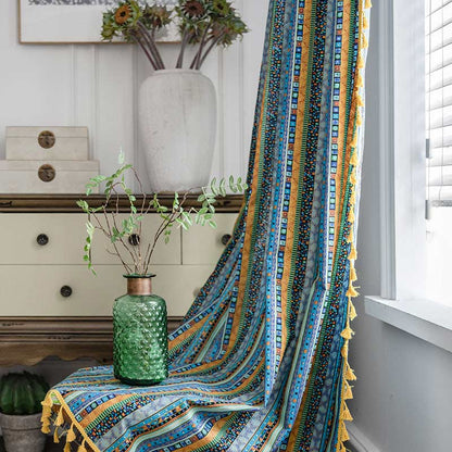 Vibrant Beaded Sheer Window Curtains