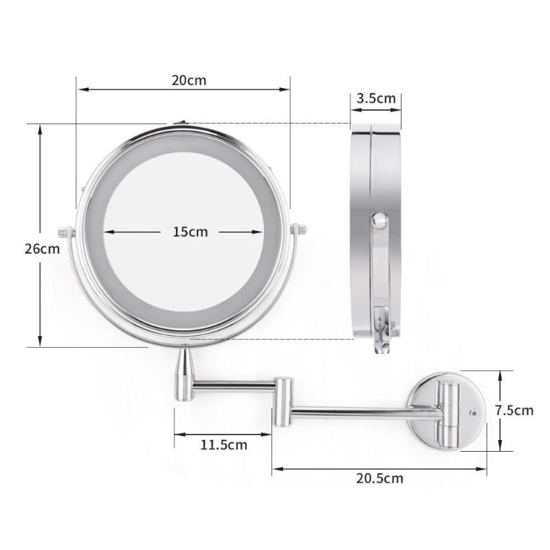 Compact Double-Sided LED Makeup Mirror For Daily Use