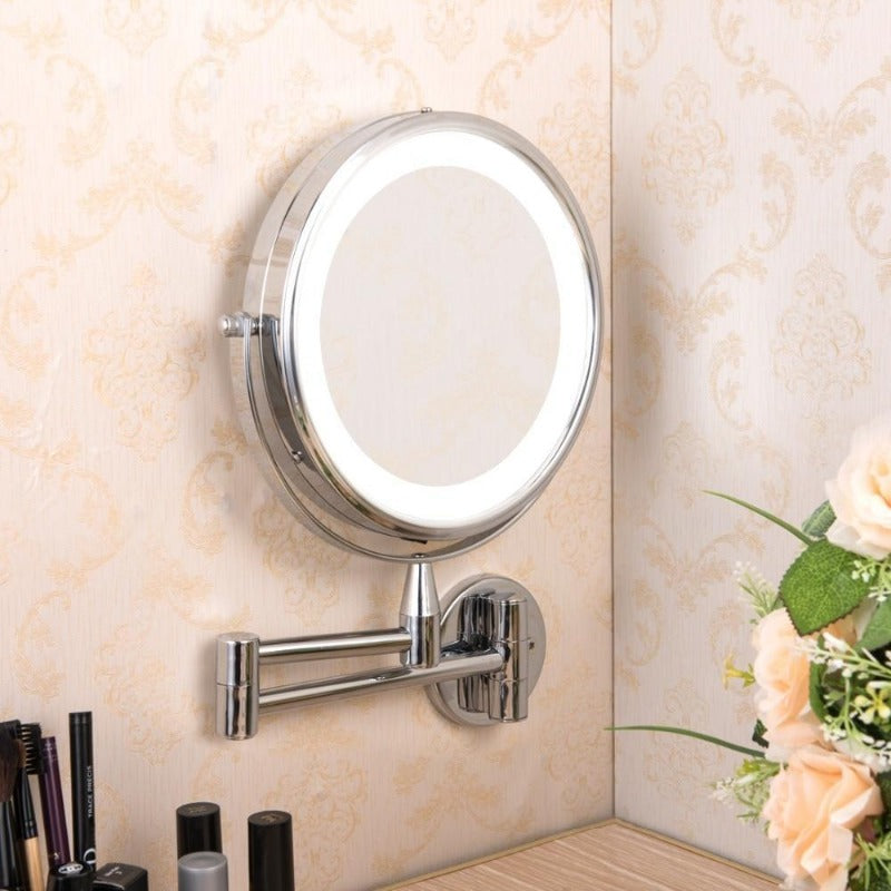 Compact Double-Sided LED Makeup Mirror For Daily Use