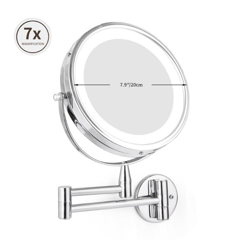 Compact Double-Sided LED Makeup Mirror For Daily Use