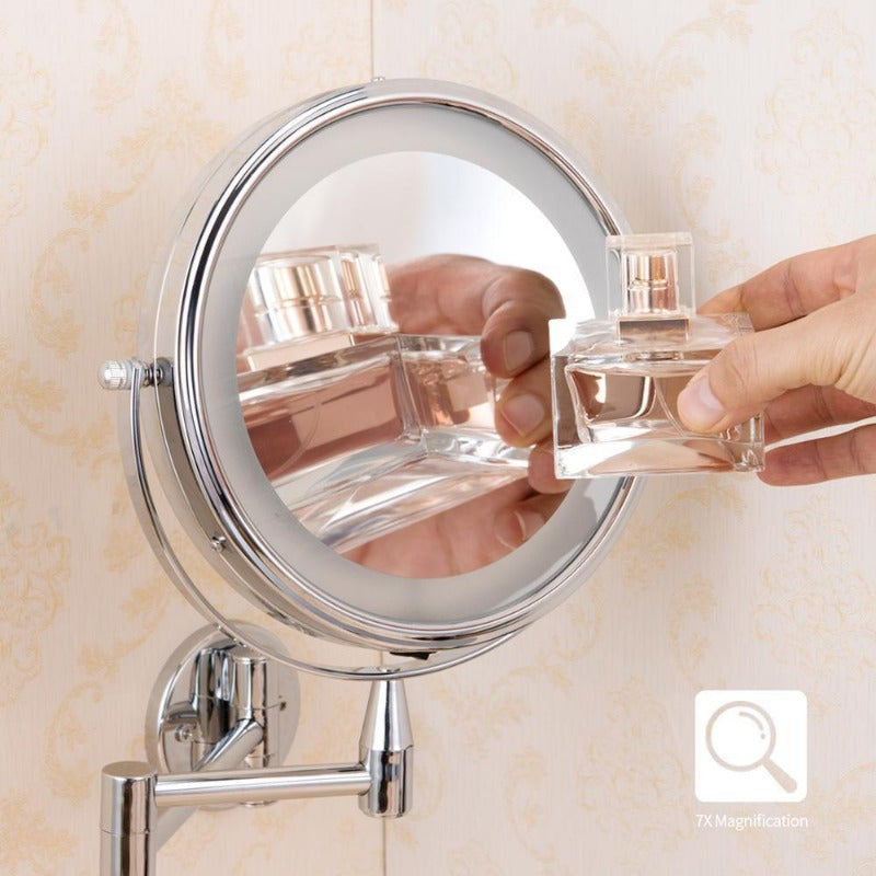 Compact Double-Sided LED Makeup Mirror For Daily Use
