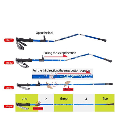 Lightweight Collapsible Hiking Poles With Quick Lock