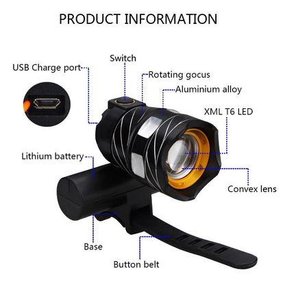 Bright Waterproof USB Bike Front Light With 5 LEDs