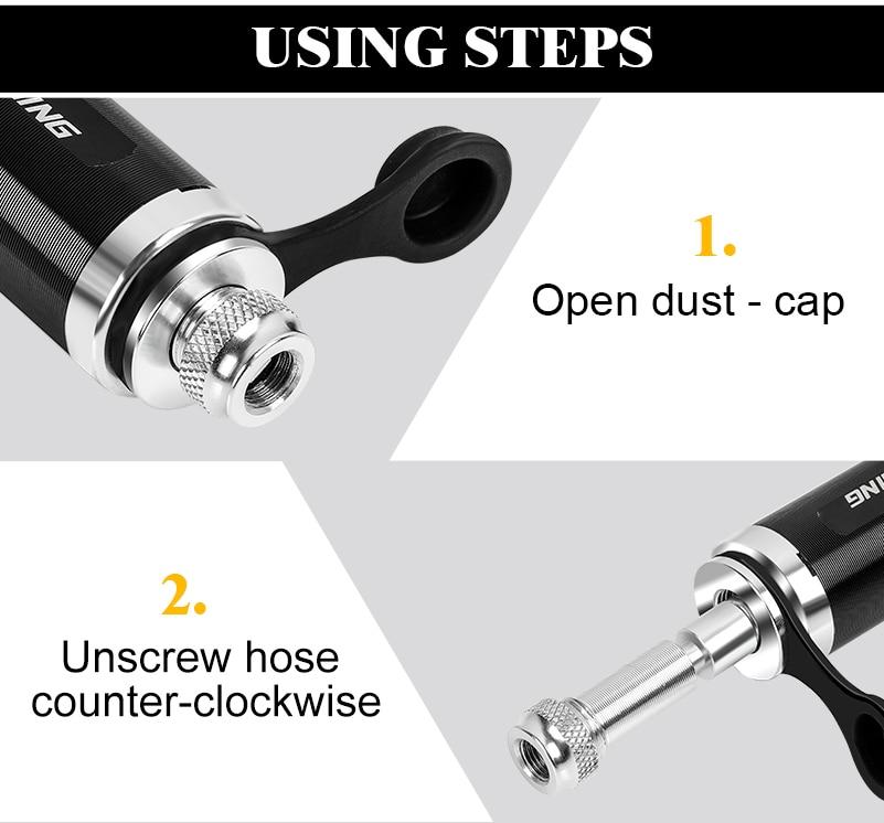 Compact Portable Bike Pump with Hidden Hose Mount