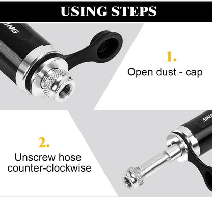 Compact Portable Bike Pump with Hidden Hose Mount