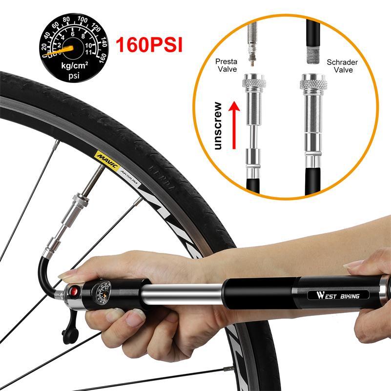 Compact Portable Bike Pump with Hidden Hose Mount