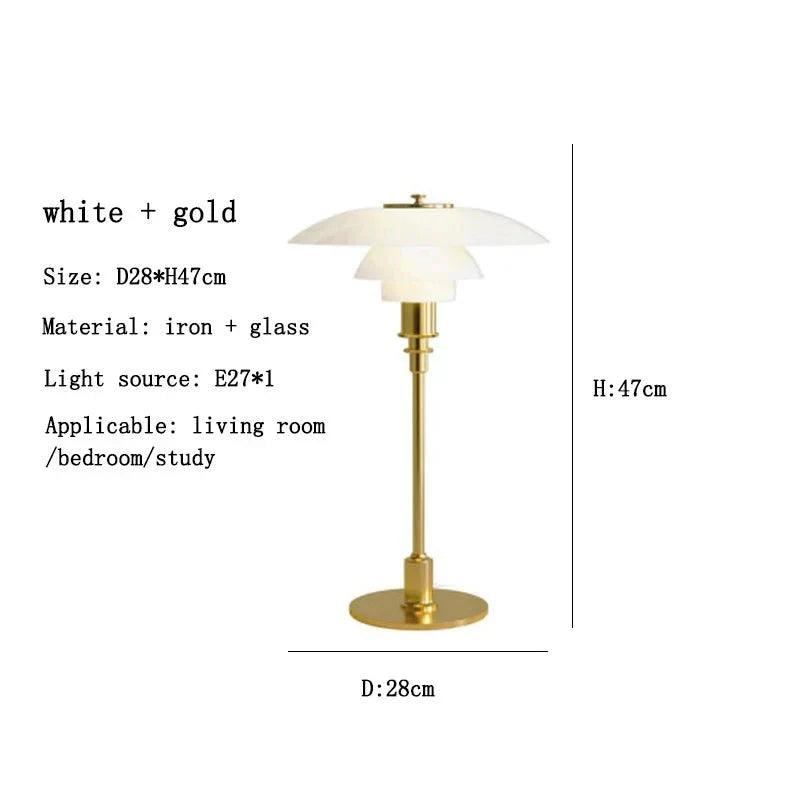 Vintage Style Table Lamp With Metallic Design