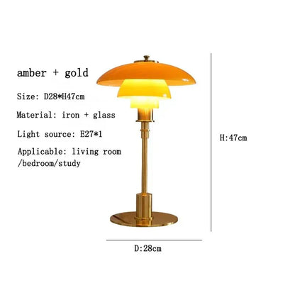 Vintage Style Table Lamp With Metallic Design