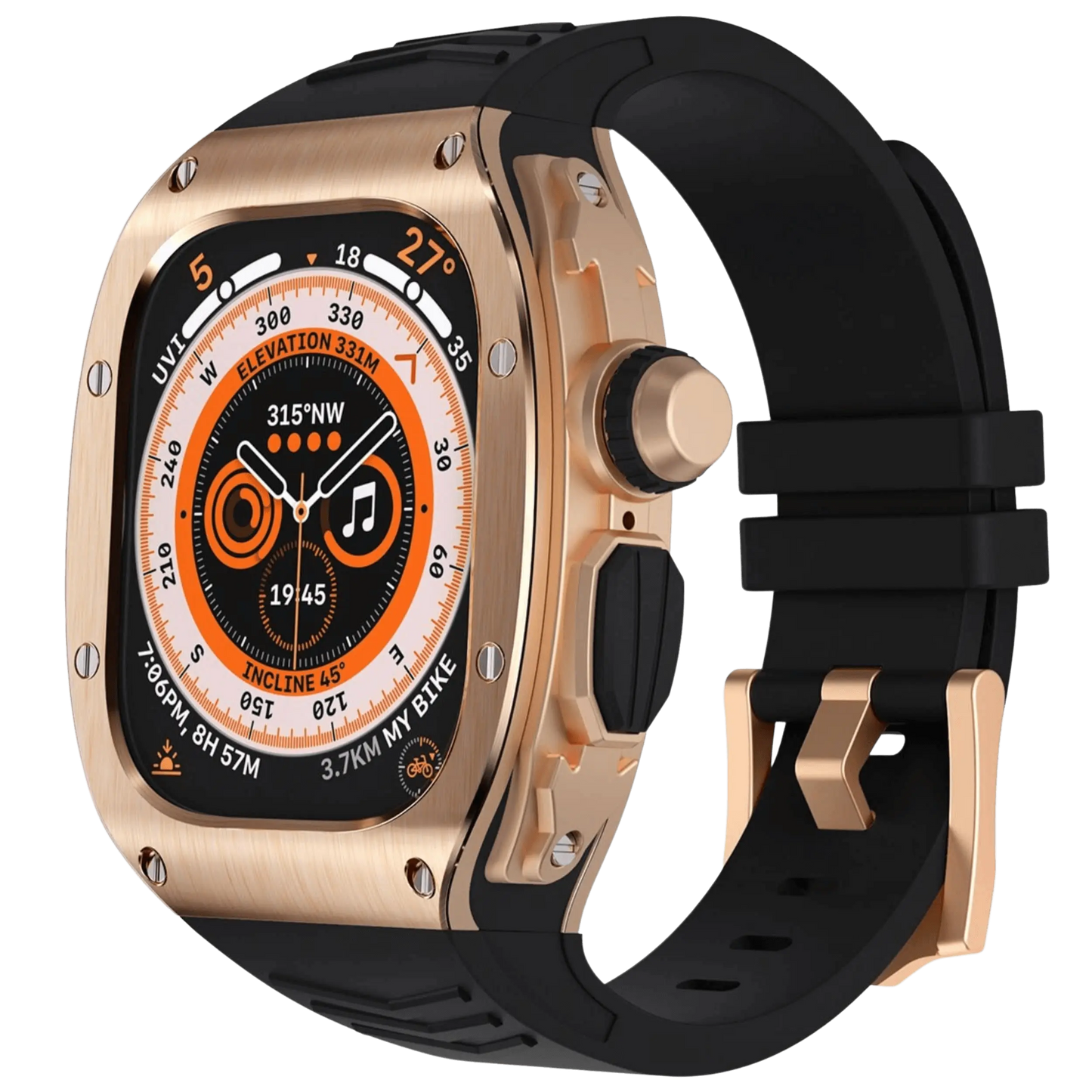 Luxury Metal Case and Soft Strap for Apple Watch Ultra