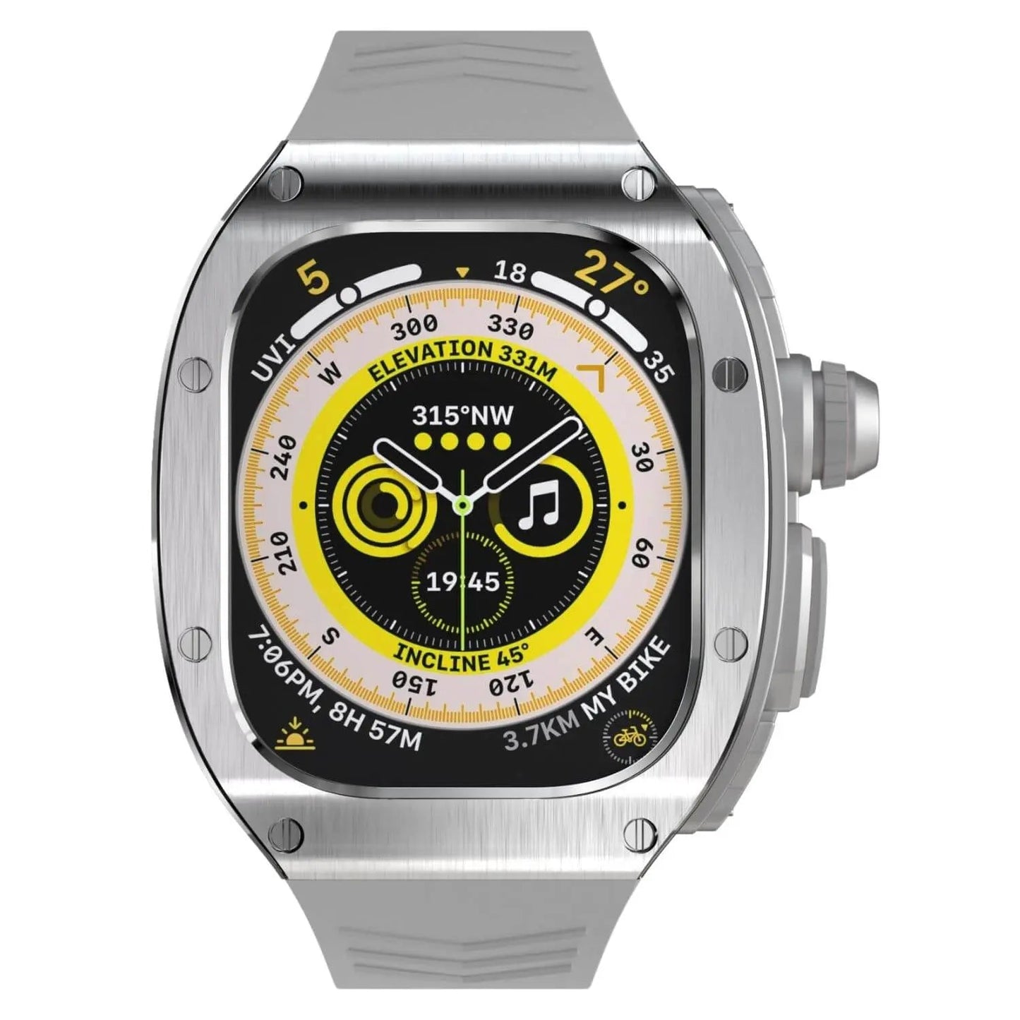 Luxury Metal Case and Soft Strap for Apple Watch Ultra