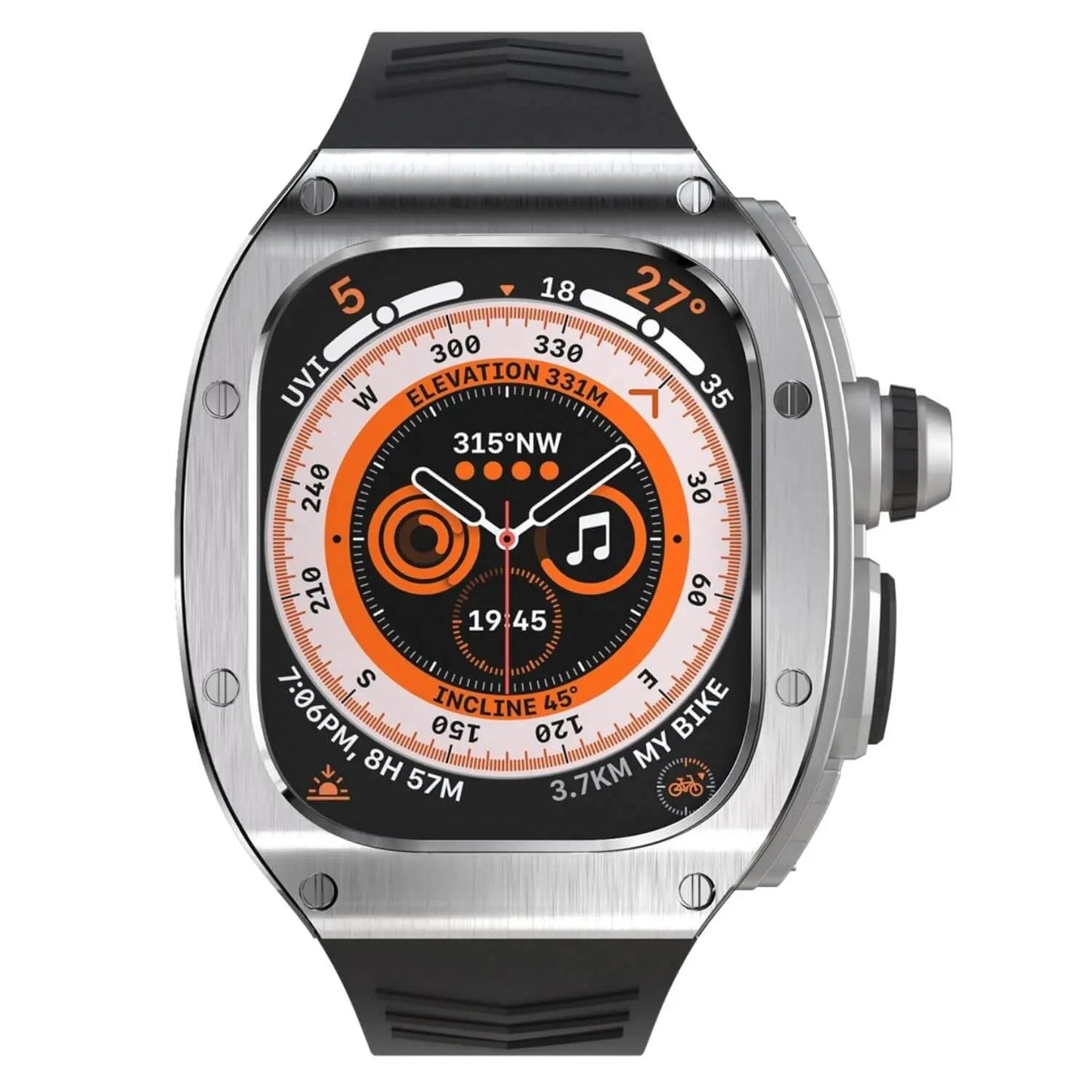 Luxury Metal Case and Soft Strap for Apple Watch Ultra