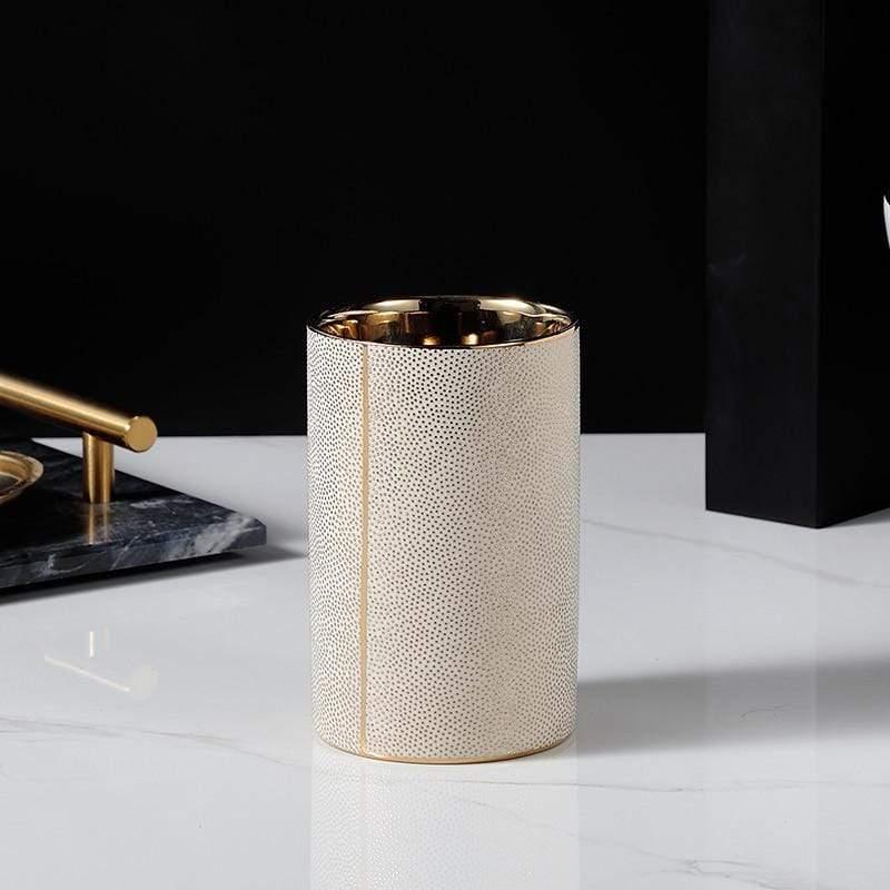 Elegant White Ceramic Bathroom Accessory Set