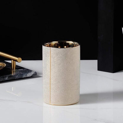 Elegant White Ceramic Bathroom Accessory Set