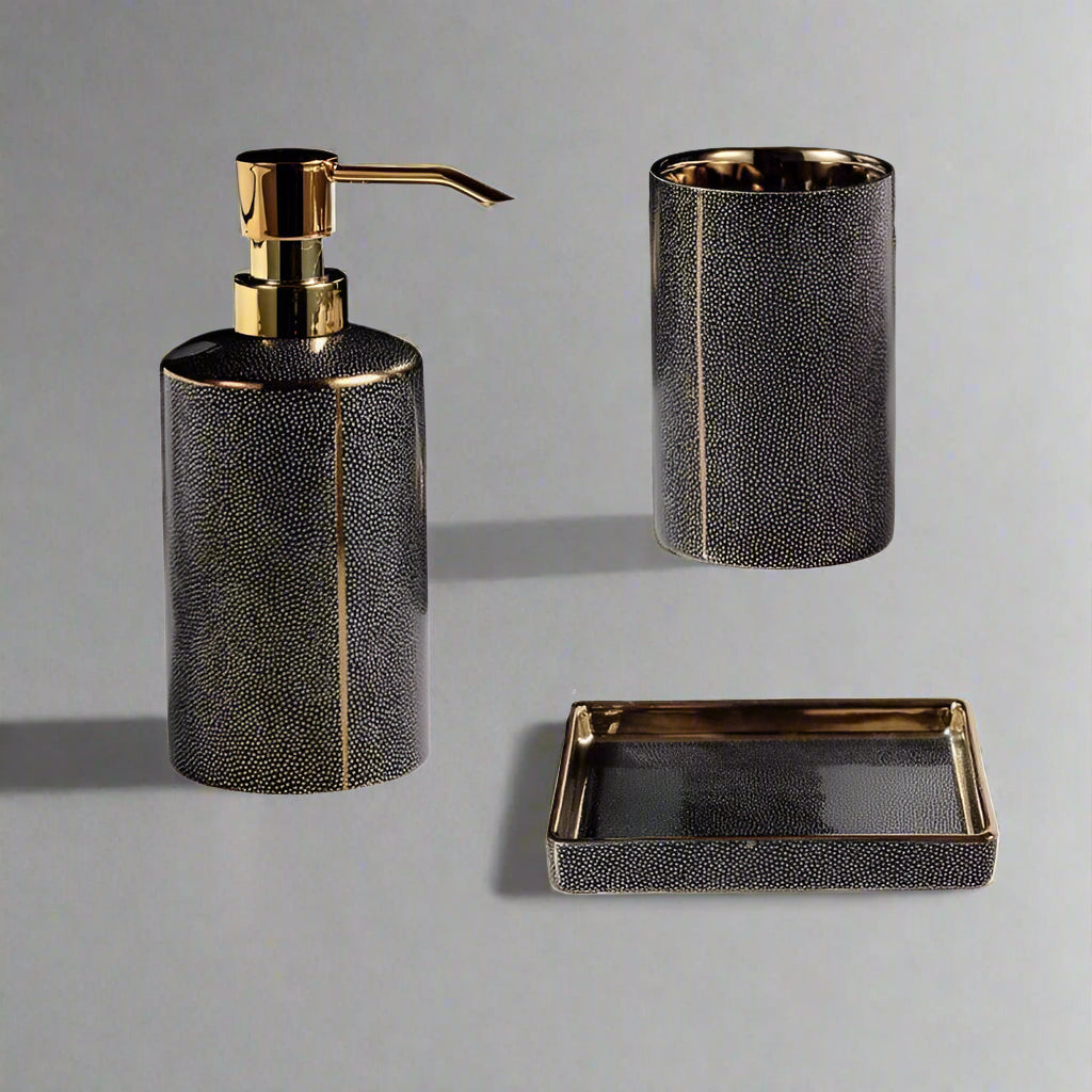 Elegant White Ceramic Bathroom Accessory Set