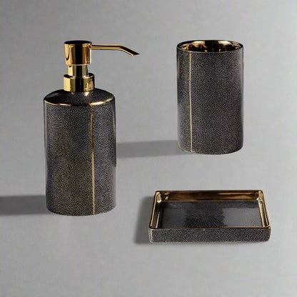Elegant White Ceramic Bathroom Accessory Set