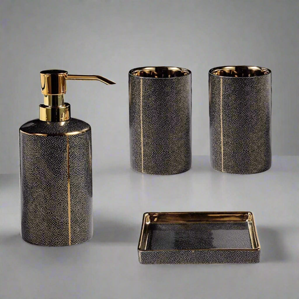 Elegant White Ceramic Bathroom Accessory Set