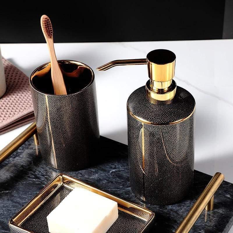 Elegant White Ceramic Bathroom Accessory Set