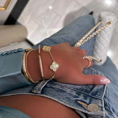 Golden Flower 3 Piece Necklace Earrings Bracelet Set