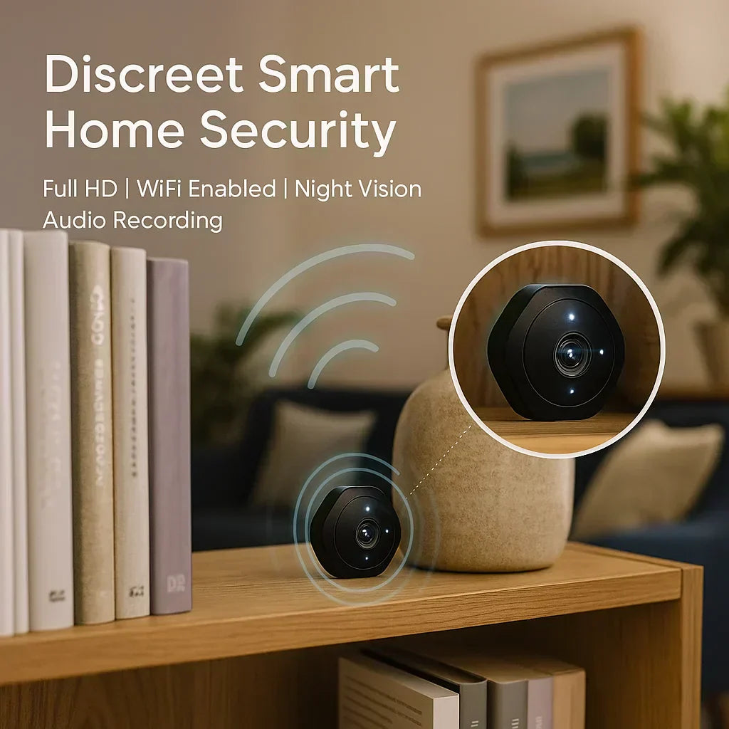Compact WiFi Home Security Camera 1080P Night Vision