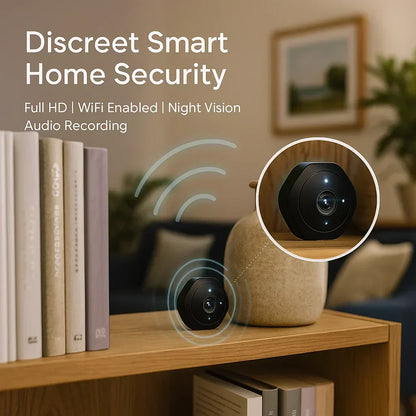 Compact WiFi Home Security Camera 1080P Night Vision