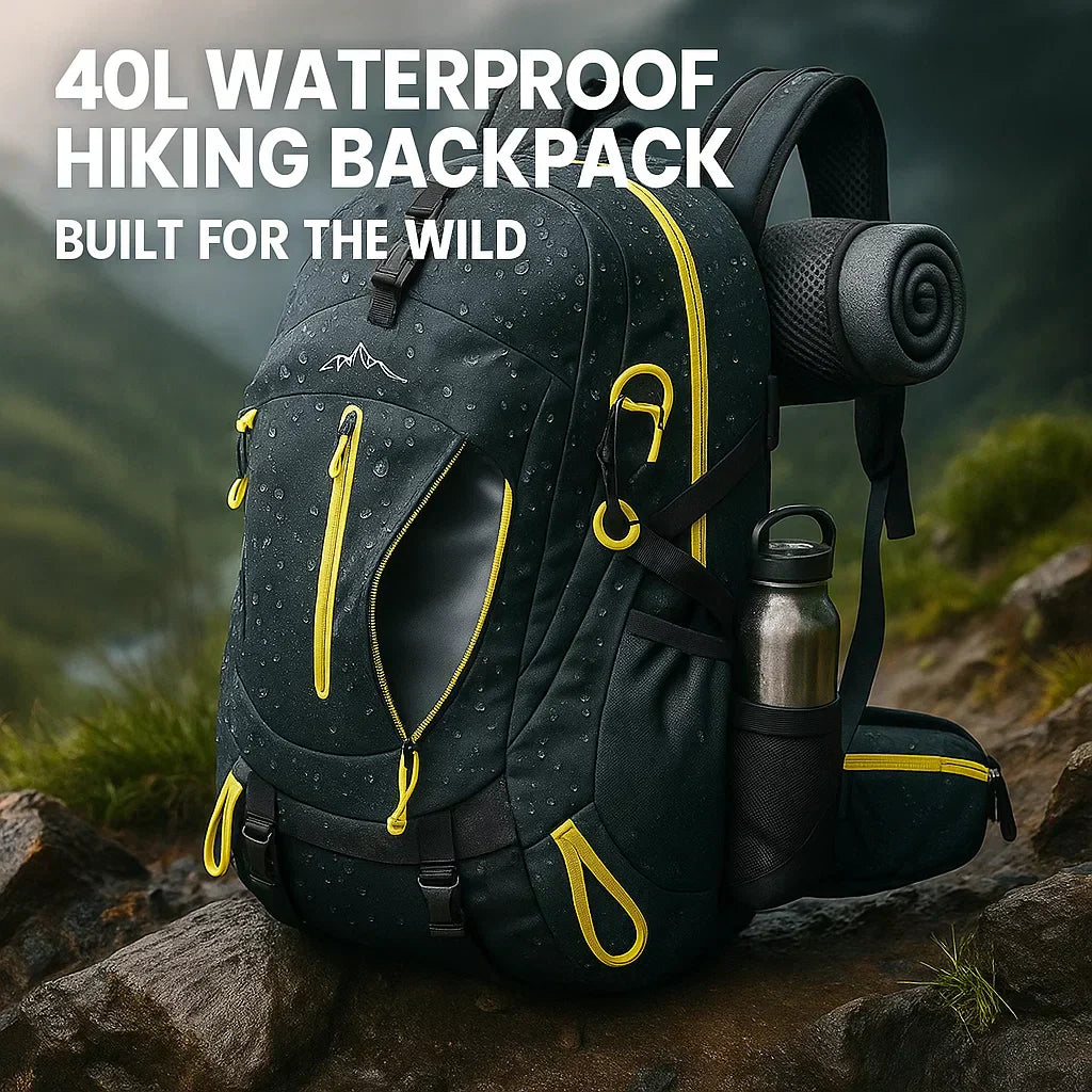 Waterproof 40L Outdoor Trekking Backpack With Extra Compartments