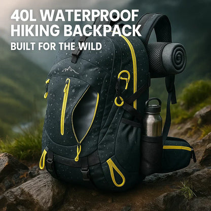 Waterproof 40L Outdoor Trekking Backpack With Extra Compartments